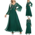 thumbnail image 2 of Hvyesh Women's Sequin V-Neck Long Prom Dresses Cute Mesh Long Sleeve A-Line Gowns Cocktaill Party Long Dress Business Evening Gowns, 2 of 8