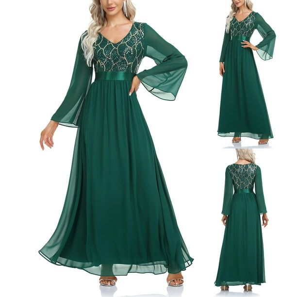 Fashoin Party Dress for Women 2024 Summer Long Sleeve Sexy Dress