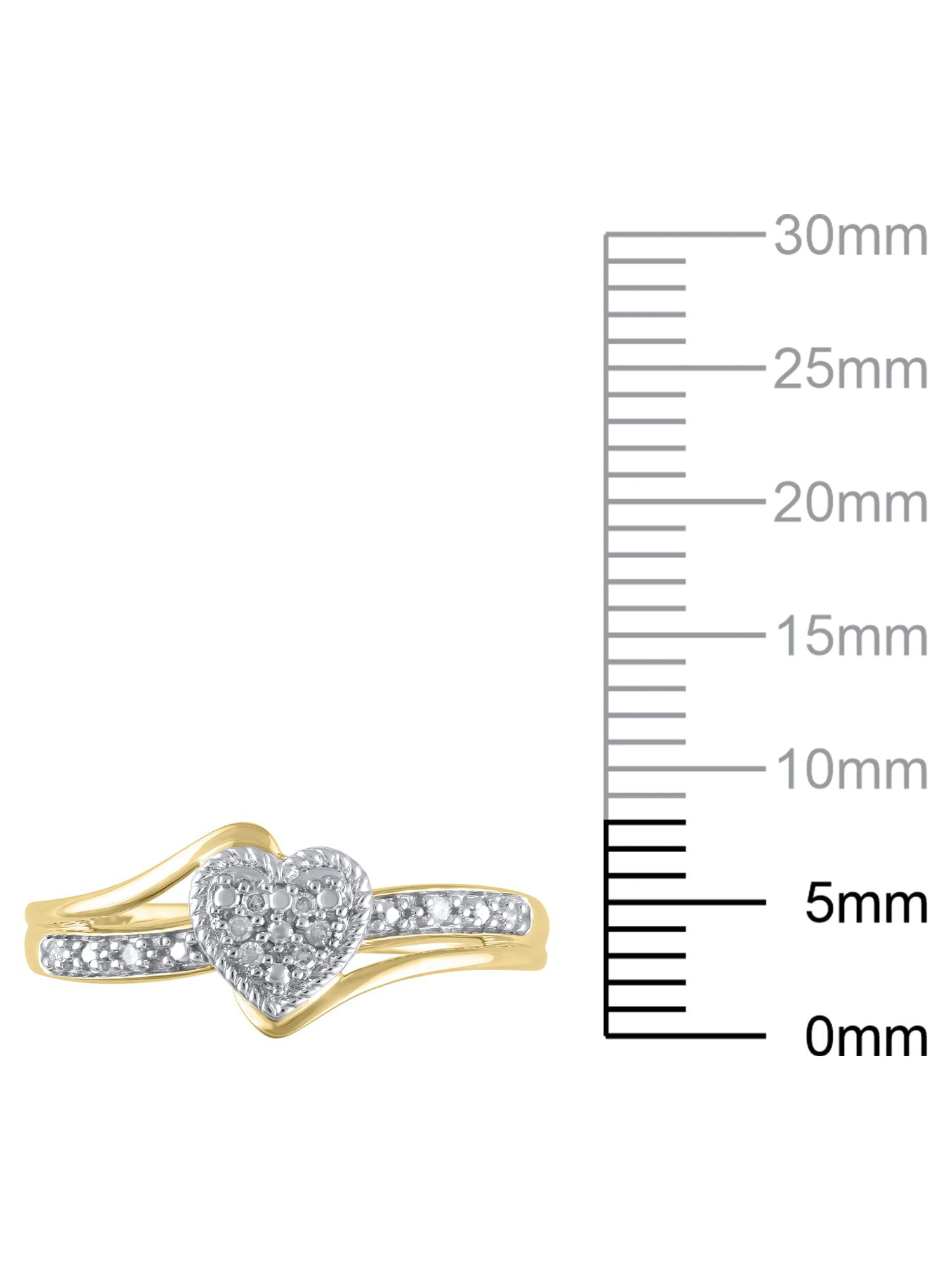 Hold My Hand 1/20 Carat Natural Diamond Heart Promise Ring for Women in 10K Yellow Gold