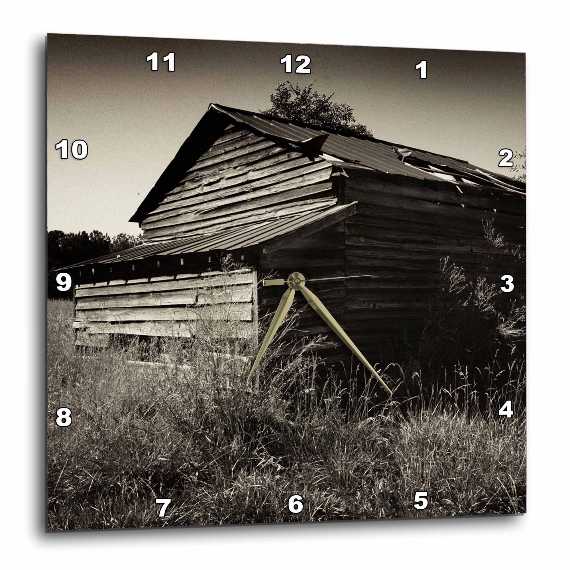 3drose, Old Georgian Back Road Building, 10x10 Wall Clock