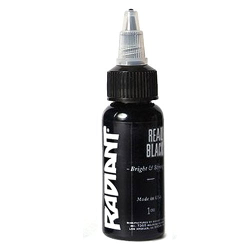 Radiant Colors Real Black Tattoo Ink Authentic in size 1oz (1oz Size)
