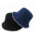thumbnail image 5 of YooGuoGuo Women Denim Bucket Hat Retro Fringed Casual Caps, 5 of 7