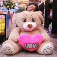 thumbnail image 5 of Peluches Oso Rechoncho Beige PELUCHERIA con corazon Rosa, 5 of 5