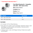 thumbnail image 2 of Front Wheel Bearing Set - Compatible with 2000 - 2005 Toyota Celica 2001 2002 2003 2004, 2 of 2