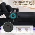thumbnail image 4 of Newest Oversized Corduroy Recliner Sofa with USB Charging, RGB Lights & Cup Holder - Deep Seat Chaise Lounge with Pillows for Living Room, Bedroom, Game Room,Black, 4 of 9