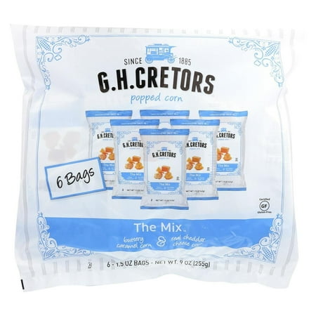 - G.H. Cretors The Mix Popped Corn, 6 Bags, 1.5 oz, 9 pack