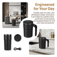 thumbnail image 4 of Automatic Magnetic Stirring Coffee Mug with Temperature Display, Rechargeable Stirring Mugs, Multifunctional Spin Mug Birthday Gift for Home Office Kitchen Travel Birthday Gift (Black), 4 of 6