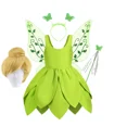 thumbnail image 3 of Vestido de hada Campanilla para niña, disfraz de elfo del bosque de fantasía, vestido de Campanilla de hojas verdes para niña, trajes de Halloween para niña, 3 of 5
