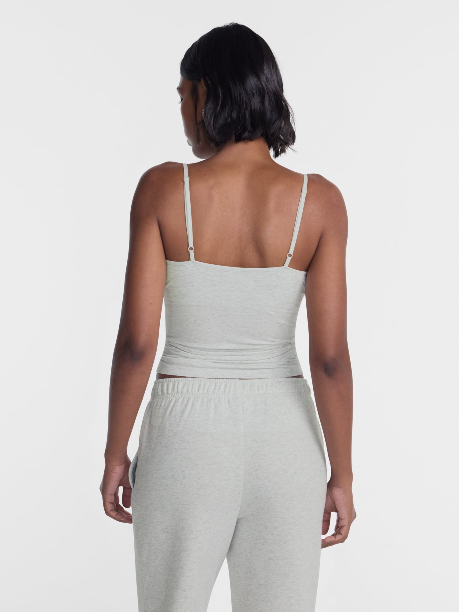 No Boundaries Cropped Cami Top with Shelf Bra, Women's XXS-XXL