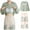 Green, variant on Tnhcen Two-Piece Ladies' Pjs Set with Breast Pads Long Sleeve Adorable Nightdress Cozy Loungewear M-3XL