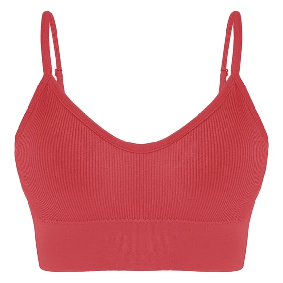 OGLCCG Adjustable Sports Bra for Women,Low Back Running Workout Bra for Fitness, Supportive Wireless Seamless Yoga Bras,Red
