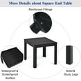 thumbnail image 3 of Outdoor Wooden Square Table Patio Bistro Coffee End Table Black, 3 of 4