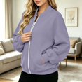 thumbnail image 4 of Evdexr Sweatshirts for Women Zip Up Drop Shoulder Long Sleeve Sweatshirt 2026 Winter Casual Athletic Jackets Lantern Sleeve Lightweight Solid Y2k Coats with pockets 3XL, 4 of 7