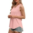 thumbnail image 5 of Brglopf Womens Eyelet Embroidery Tank Tops Sleeveless V-Neck Summer Vacation Beach Fashion Tees Shirts Comfy Casual Flowy Loose Blouse(Pink,XXL), 5 of 8