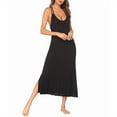 thumbnail image 4 of cfhntfmh Womens Nightgowns Comfy Sleeveless Scoop Neck Spaghetti Strap Sleepdress Soft Flowy Side Slit Sleepwear Long Nightshirts, 4 of 5