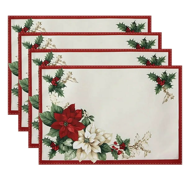 Pisexur Batería de cocina Mantel individual navideño para mesa, decoración navideña para el hogar y la sala de estar. para la cocina del hogar