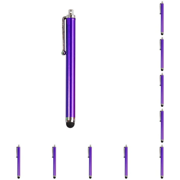 Injueey Bolígrafos capacitivos Bolígrafo de pantalla táctil profesional Ligero Alta flexibilidad Stylus Escritura suave Computadora Púrpura Violeta 10Conjunto
