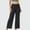 Black, variant on BRGZLK Women's Palazzo Pants Elastic Waistband Adjustable Lace Up Pocket Solid Color Pants Flowy Travel Wide Leg Pants 2026 Casual Summer Loose Beach Lounge