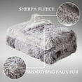 thumbnail image 3 of Exclusivo Mezcla Fuzzy Faux Fur Bed Blanket Queen Size, Reversible Shaggy Sherpa Fleece Blankets,Fluffy Plush Warm Throws for Couch, Bed, 90X90 Inches, Gradient Grey, 3 of 10