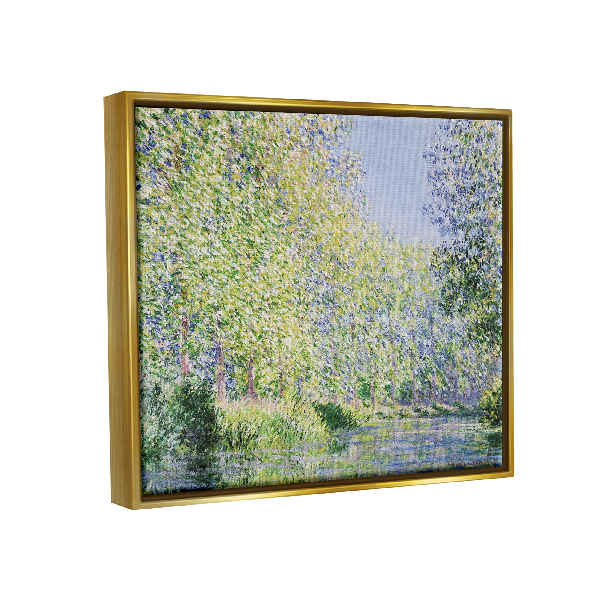 Stupell Epte River Claude Monet Classic Landscape Painting Gold Floater Framed Art Print Wall Art