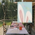 thumbnail image 4 of Happy Easter House Flag 28x40 Inch Double Sided for Outside, Large Burlap Blue Pink Bunny Ears Spring Holiday Yard Flag Outdoor Lovely Animals Rabbit Decoration, 4 of 6