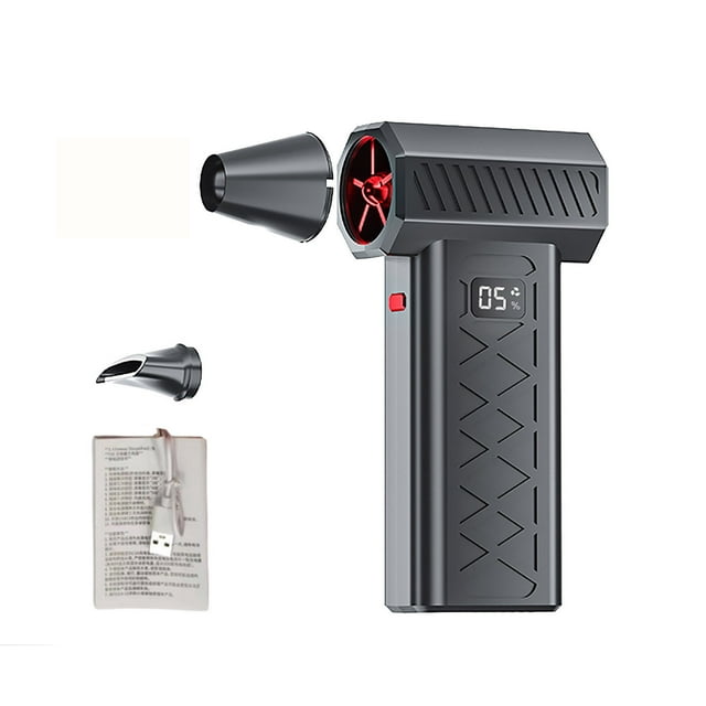 Aodebiao Portable High Power Fan 130000 RPM Hair Dryer Blower with LED Light Battery Display Emergency Rescue Tool Snow Removal Window Breaker USB Charging