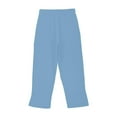 thumbnail image 6 of Mwjwdo 2025 Linen Pants Big Girls High Waist Elastic Drawstring Lounge Trousers Kids Casual Lightweight Side Split Summer Beach Pants Blue 8 Years, 6 of 7