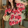 thumbnail image 2 of Women's Resort Style Printed Shirts Retro Casual Loose Short-Sleeved Shirts, 2 of 10