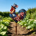 thumbnail image 7 of Gallickan Patriotic 4th of July Metal Rooster Yard Stake, 11.8x7.9in Double-Sided Outdoor Independence Day Garden Decor for Porch Courtyard, 7 of 7
