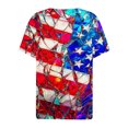 thumbnail image 4 of 4th of July Scrub Tops Women Stretchy American Flag Print Plus Size Blouse Short Sleeve Shirts, 4 of 4