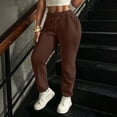 thumbnail image 5 of Nestiefly Plus SizeTall Women's Straight Leg Sweatpants Drawstring Elastic Waist Casual Joggers Pants with Pockets Open Bottom Coffee XL, 5 of 8