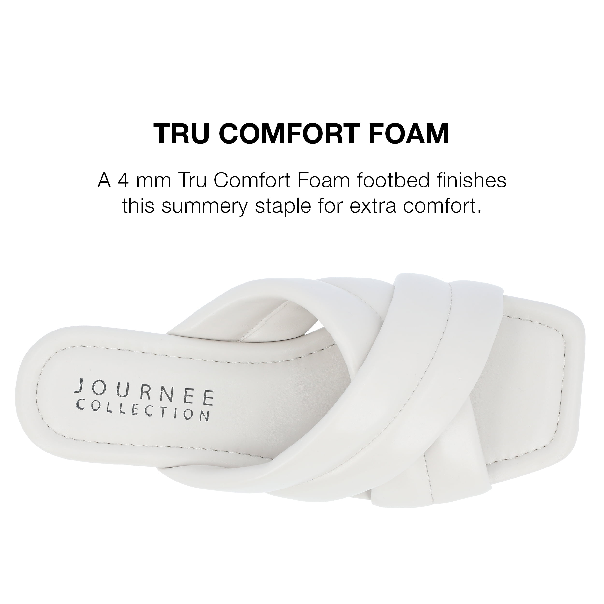 Journee Collection Womens Divyah Tru Comfort Foam Puff Strap Slide Sandals