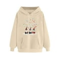 thumbnail image 5 of FDGIU 2025 Women's Cozy Fleece Christmas Hoodie - Cute Holiday Print Hooded Pullover, Ugly Xmas Loose Fit Top, 5 of 5