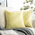 thumbnail image 2 of Phantoscope New Living Series Square Decorative Throw Pillow Cover , 18" x 18", Yellow/Green Net, 2 Pack, 2 of 3