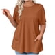 thumbnail image 3 of Camisas de manga larga,Blusa informal de poliéster con botones y manga corta para mujer, talla grande, cuello redondo, para casa o el trabajo, sopatenor, 3 of 9