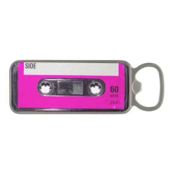 Cassette Tape Bottle Opener: Pink