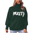 thumbnail image 6 of yoeyez Christmas Sweater for Women Turtleneck Knitted Pullover Outerwear Batwing Long Sleeve Jumper Tops Merry Christmas Sweaters, 6 of 7