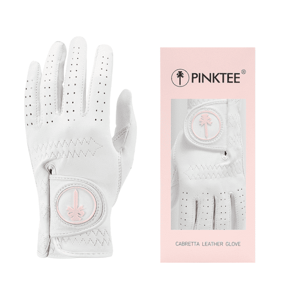 PINKTEE Women’s Golf Gloves Ladies Cabretta Leather Left Hand Right Hand Glove All Weather Extra Grip Size Fit Small Medium Large