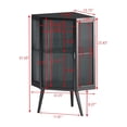 thumbnail image 6 of Storage Corner Cabinet with Tempered Glass Door, Modern Minimalist 2-Tier Floor Cabinet with Adjustable Shelf, Side Cabinet for Bathroom, Living Room, Bedroom, Dining Room, Black, 6 of 8