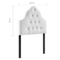thumbnail image 3 of Tufted Headboard, Twin Size, White, Velvet, Bedroom, Modern Contemporary Boutique HB35143, 3 of 7