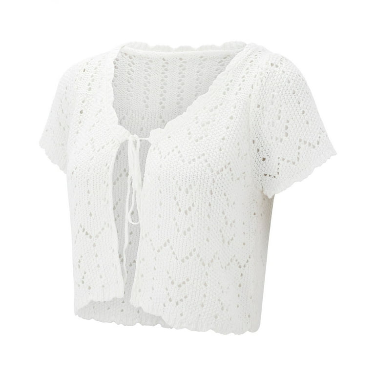 COSYHARU公式] Summer Round-Neck Short Sleeve Cardigan KK