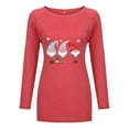 thumbnail image 3 of JINMGG Long Blouses for Women, Christmas Tops for Women Women Santa Claus Printed Long Sleeve Pullover Sweater Casual, 3 of 6