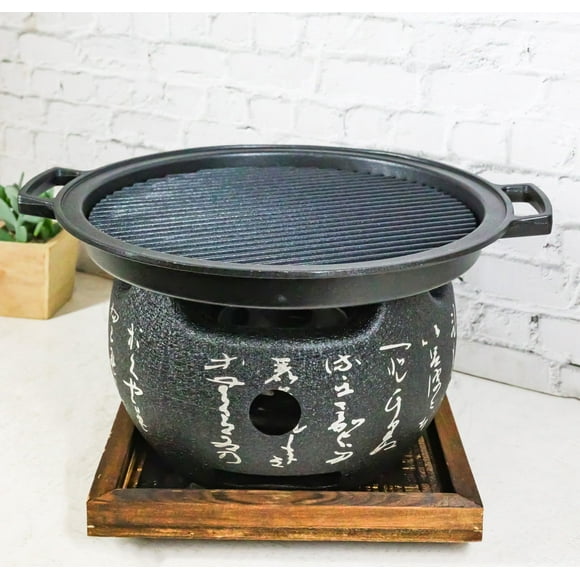 Japanese Cuisine Portable Konro Charcoal Grill BBQ Stove With Comal And Trivet