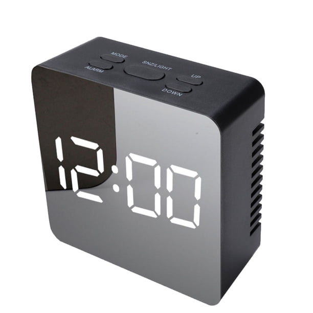 Injueey Reloj despertador Digital con superficie de espejo para el hogar, Hotel, sala de estar, proyector de detección de luz automático, relojes de Type2 NO2 Injueey HA063914-05B