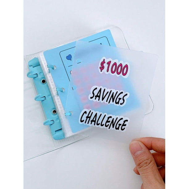 1pc $1000 Savings Challenge Mini Binder With Envelope For Money Saving Challenge