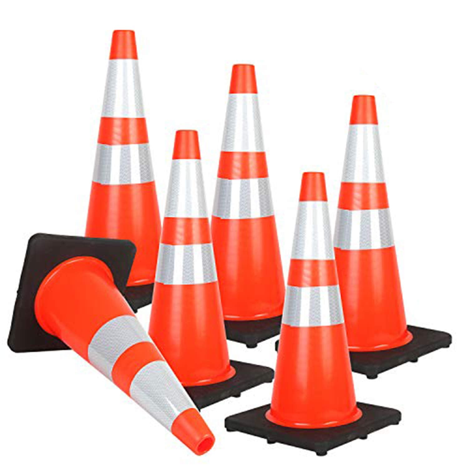 Reliancer 12PCS 28" Traffic Cones PVC Safety Road Parking Cones with