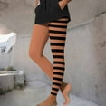 thumbnail image 6 of YOIAVAIOY Women's Halloween Leggings High Waisted Striped Legging Buttery Soft Ankle Length Yoga Pants Fashion Casual Holiday Bottom Gold M, 6 of 10