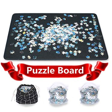 TELY Stiff-Felt Puzzle Board With Cover - Up To 1000 Pieces - Easy-Move Jigsaw Puzzle Mat