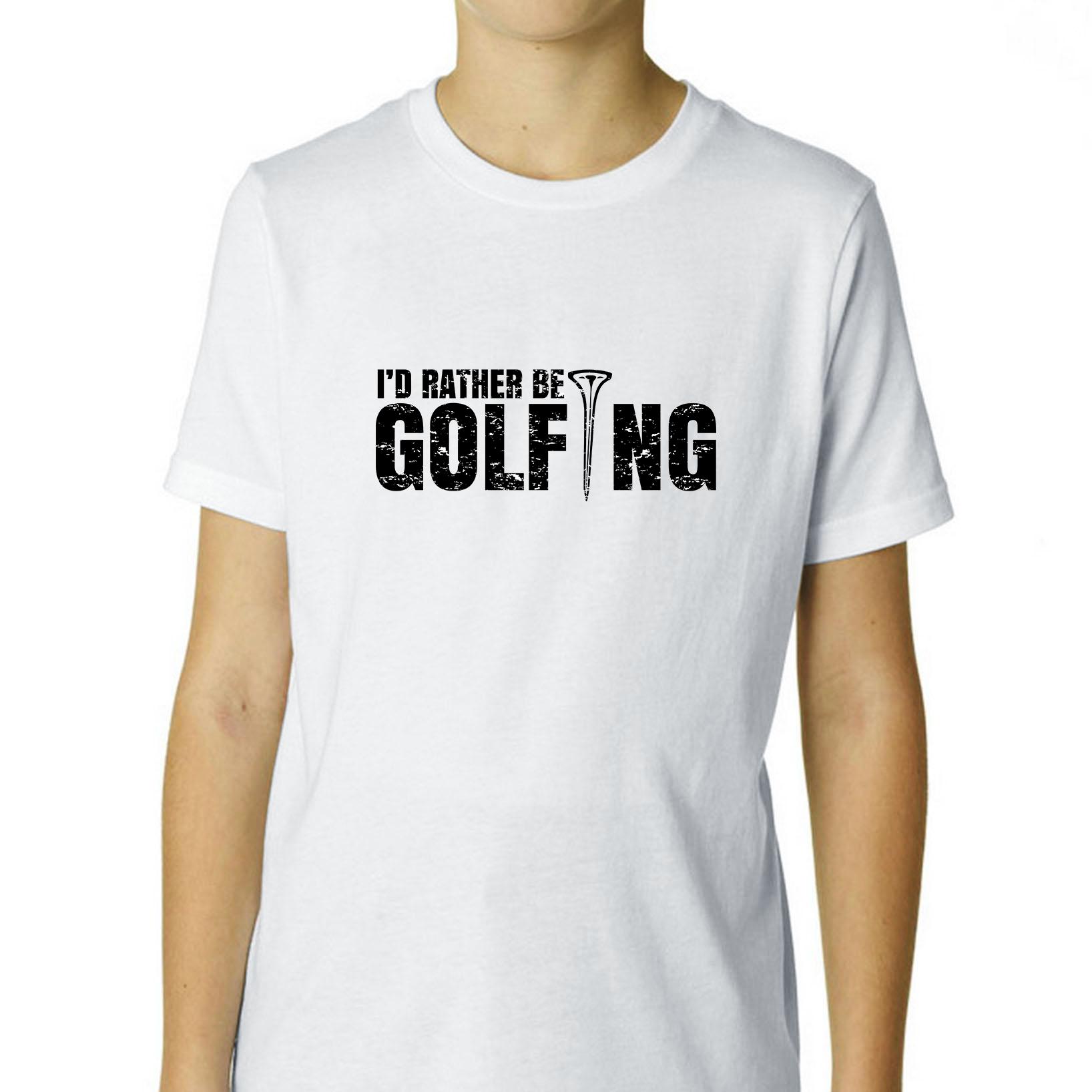 I'd Rather Be Golfing Classic Golf Tee Boy's Cotton Youth TShirt