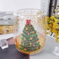 thumbnail image 4 of 3 Piezas de Vaso de Árbol de Navidad, Vasos de Vidrio Transparente Coloridos para Beber con Forma de Árbol de Navidad, de Café Especial para Fiestas Navideñas, 4 of 6